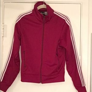Maroon striped jacket (Adidas*)